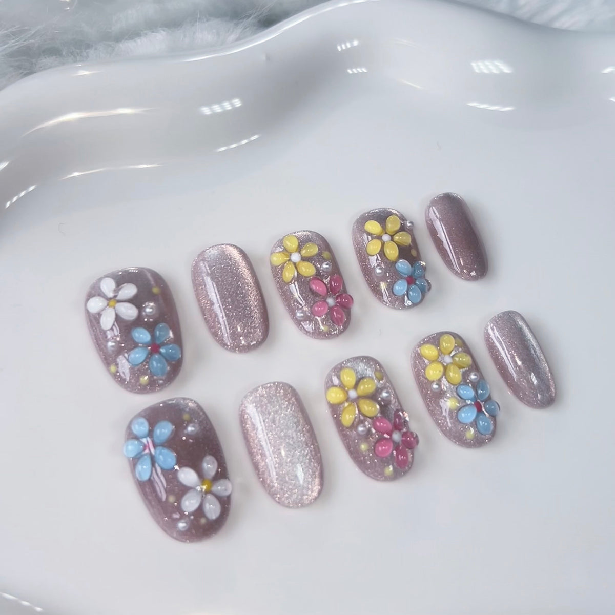 Size L handmade press-on nail collection