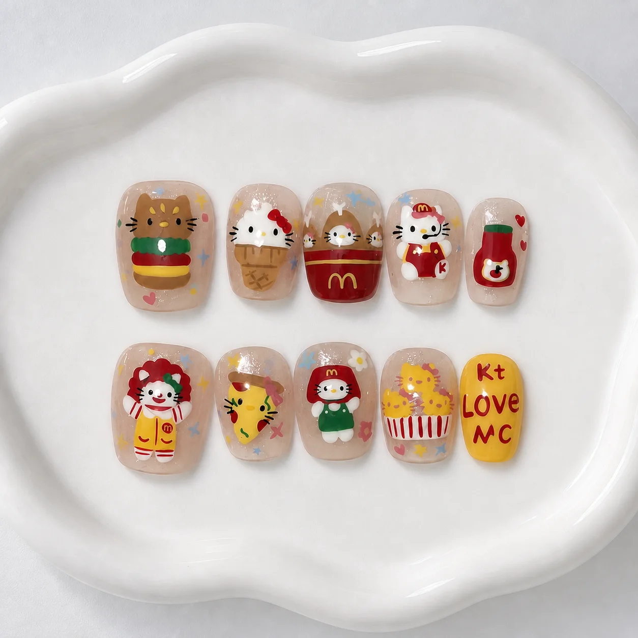 Toofufu Set 327 handmade press-on nail set