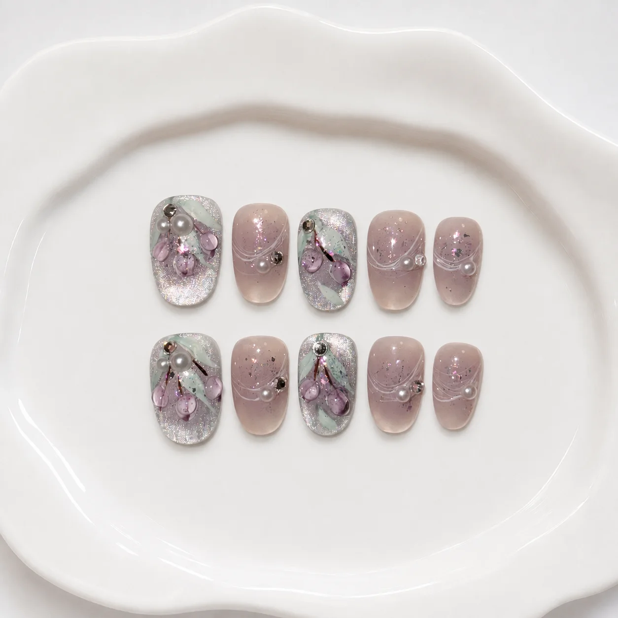Toofufu Set 287 handmade press-on nail set