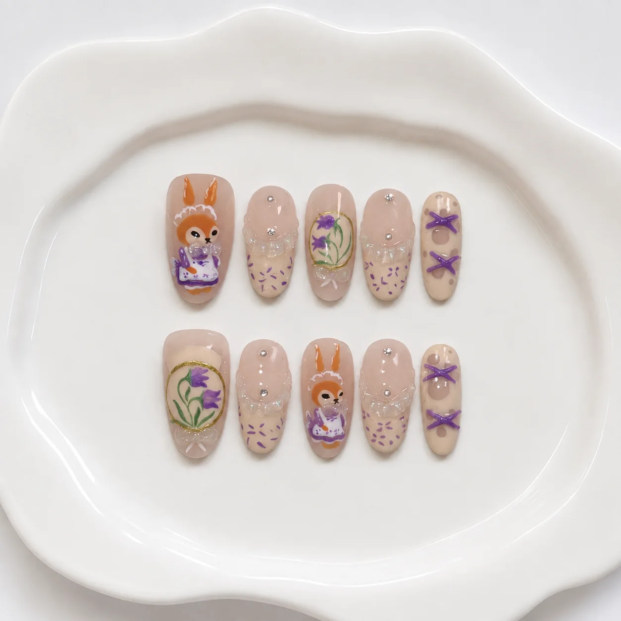 Toofufu Set 354 handmade press-on nail set