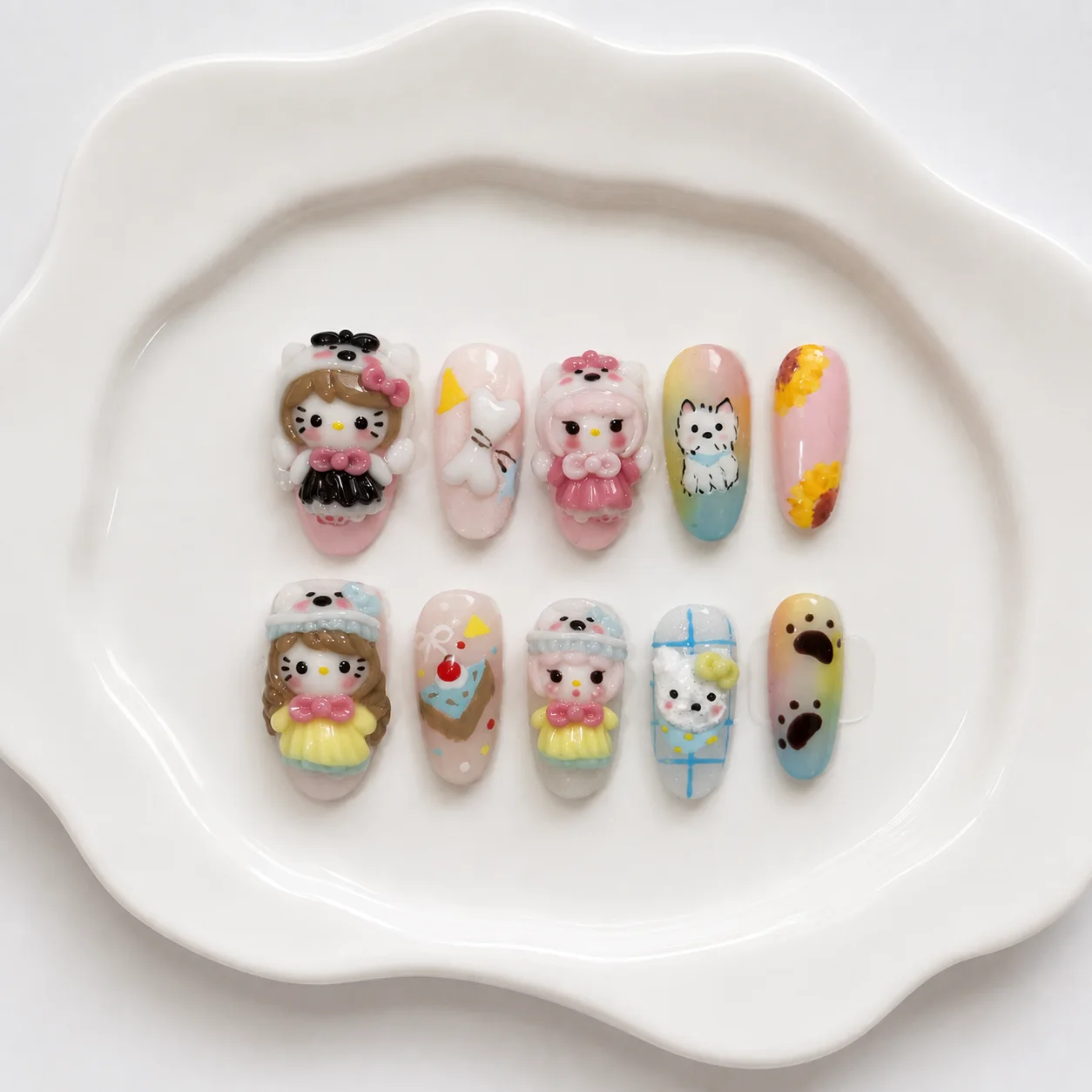 Toofufu Set 355 handmade press-on nail set