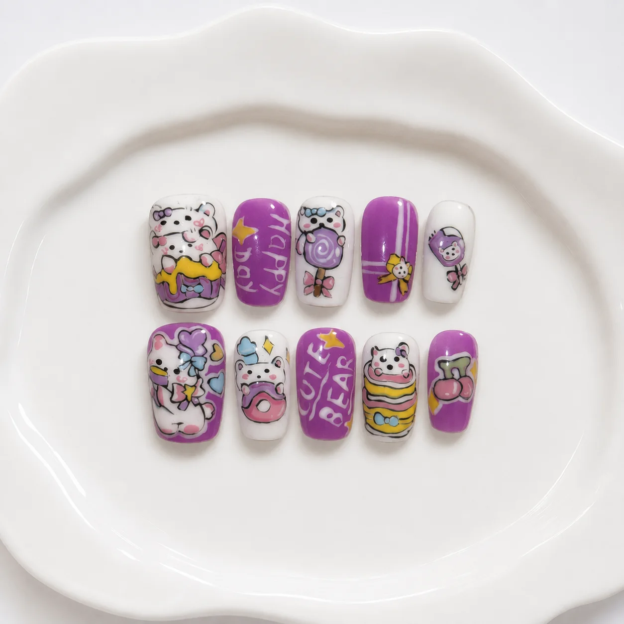 Toofufu Set 339 handmade press-on nail set