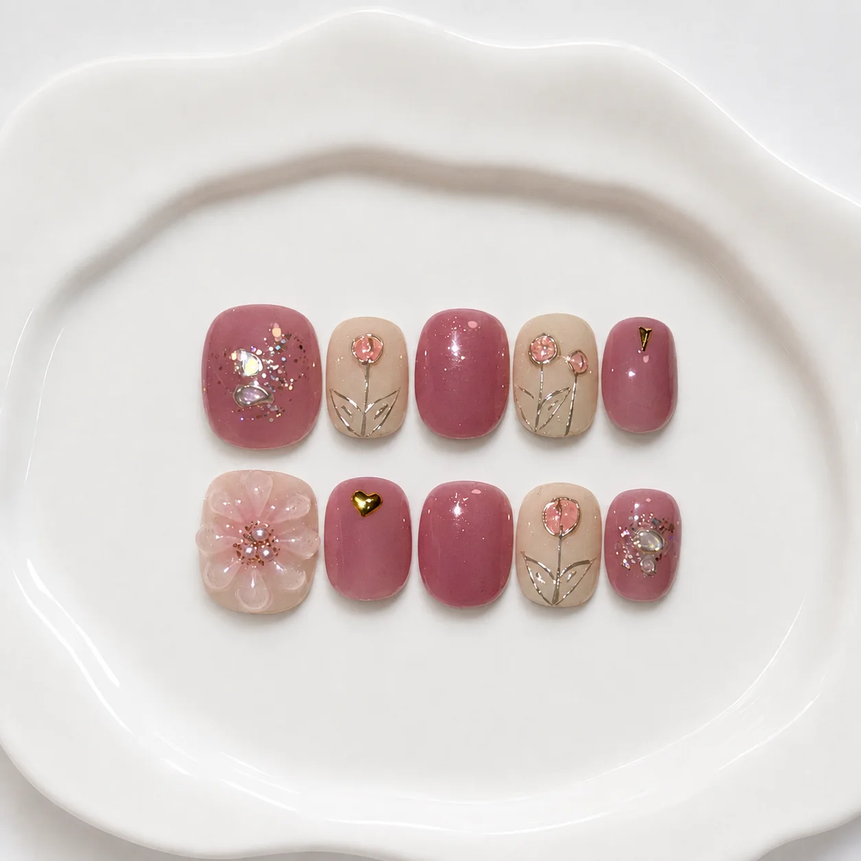 Toofufu Set 301 handmade press-on nail set