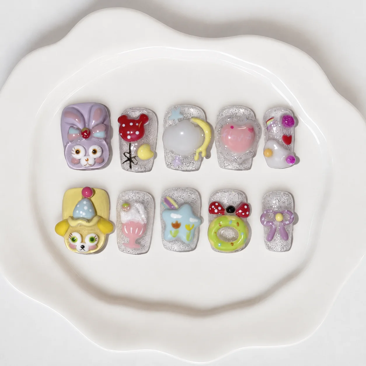 Toofufu Set 341 handmade press-on nail set