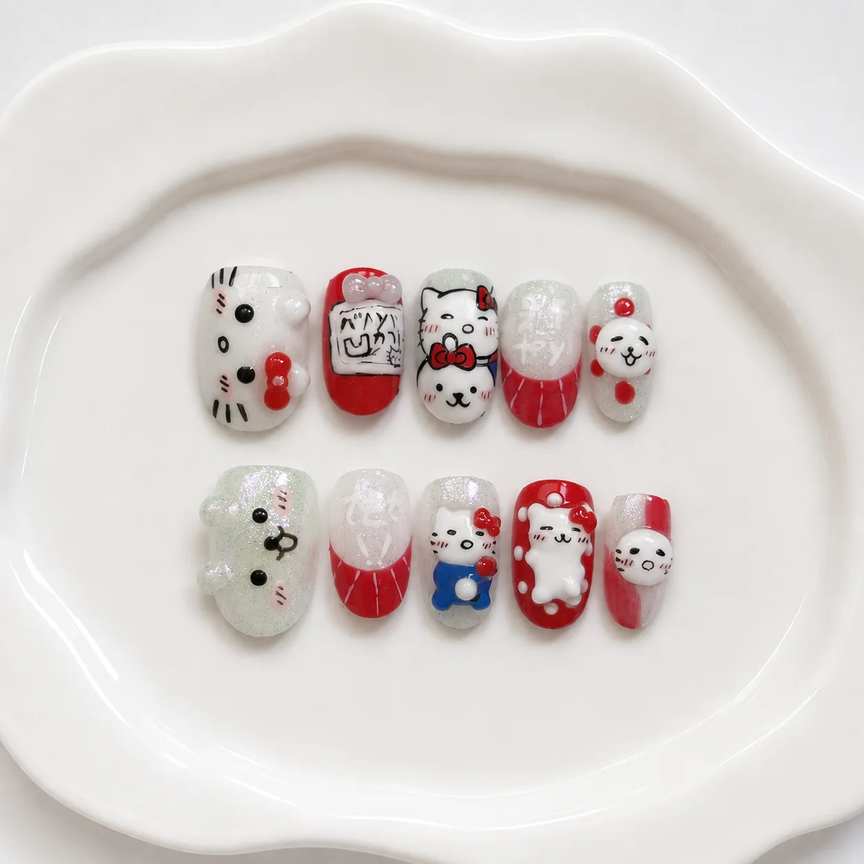 Toofufu Set 358 handmade press-on nail set