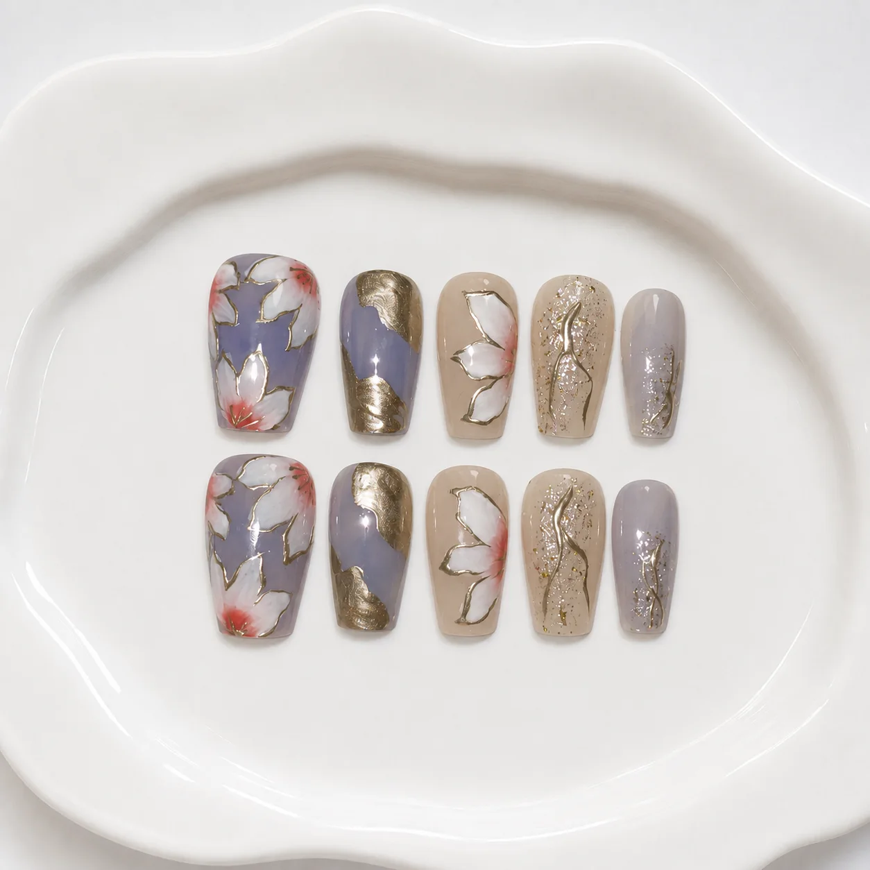 Toofufu Set 258 handmade press-on nail set