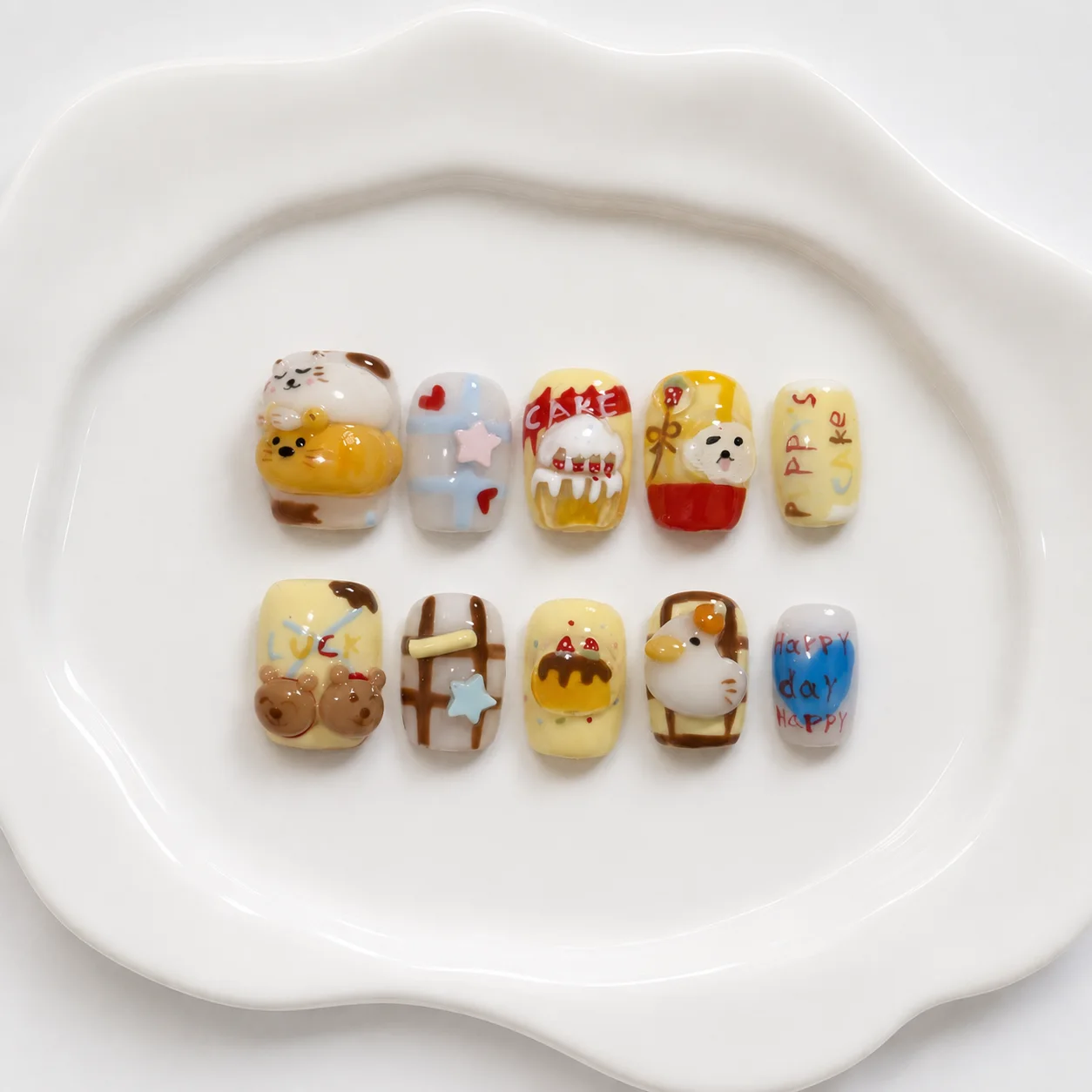 Toofufu Set 346 handmade press-on nail set
