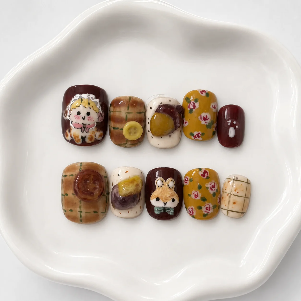 Toofufu Set 326 handmade press-on nail set