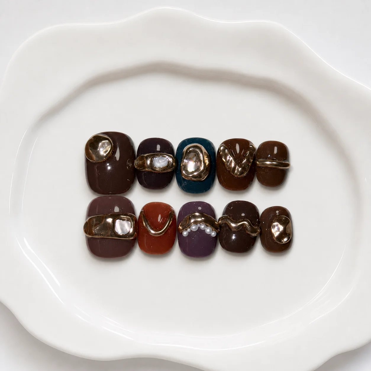 Size L handmade press-on nail collection