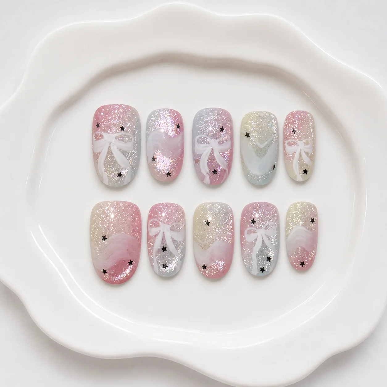 Toofufu Set 268 handmade press-on nail set