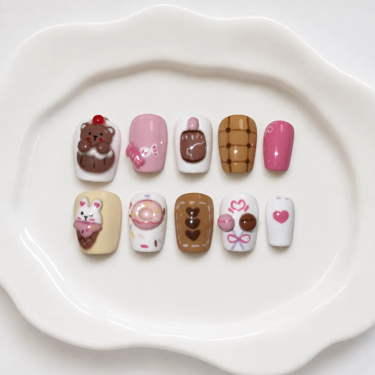 Toofufu Set 348 handmade press-on nail set