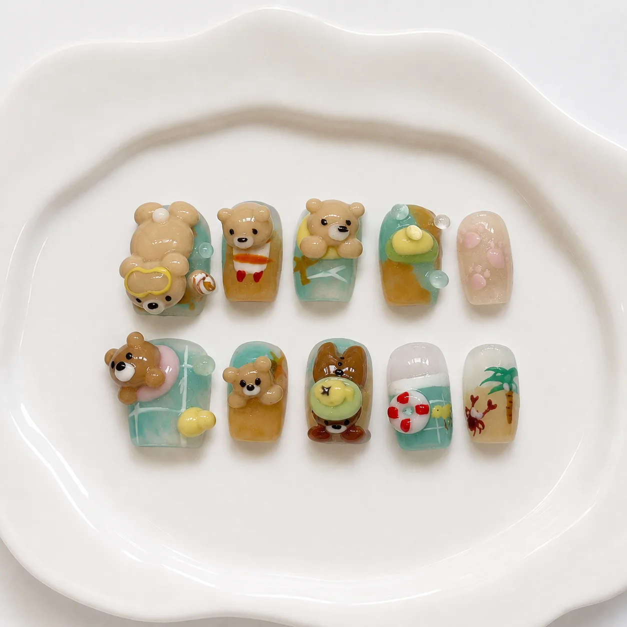 Toofufu Set 353 handmade press-on nail set