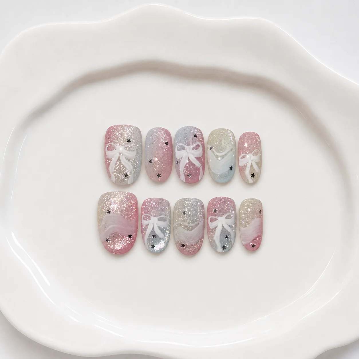 Toofufu Set 283 handmade press-on nail set