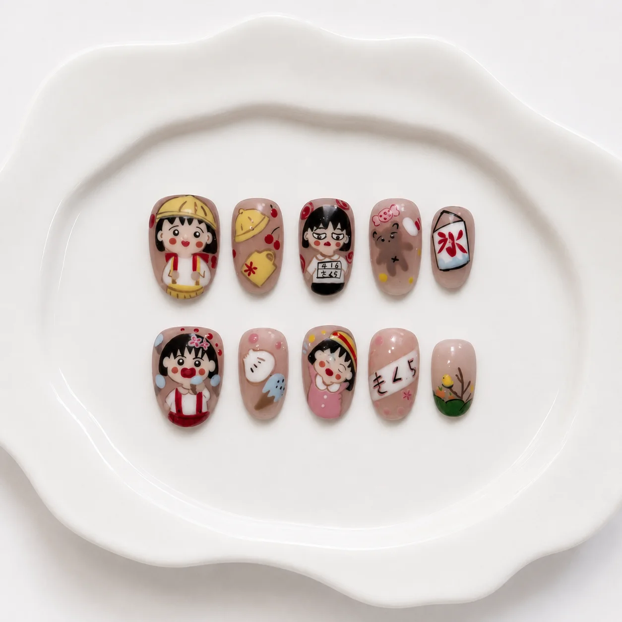 Toofufu Set 363 handmade press-on nail set