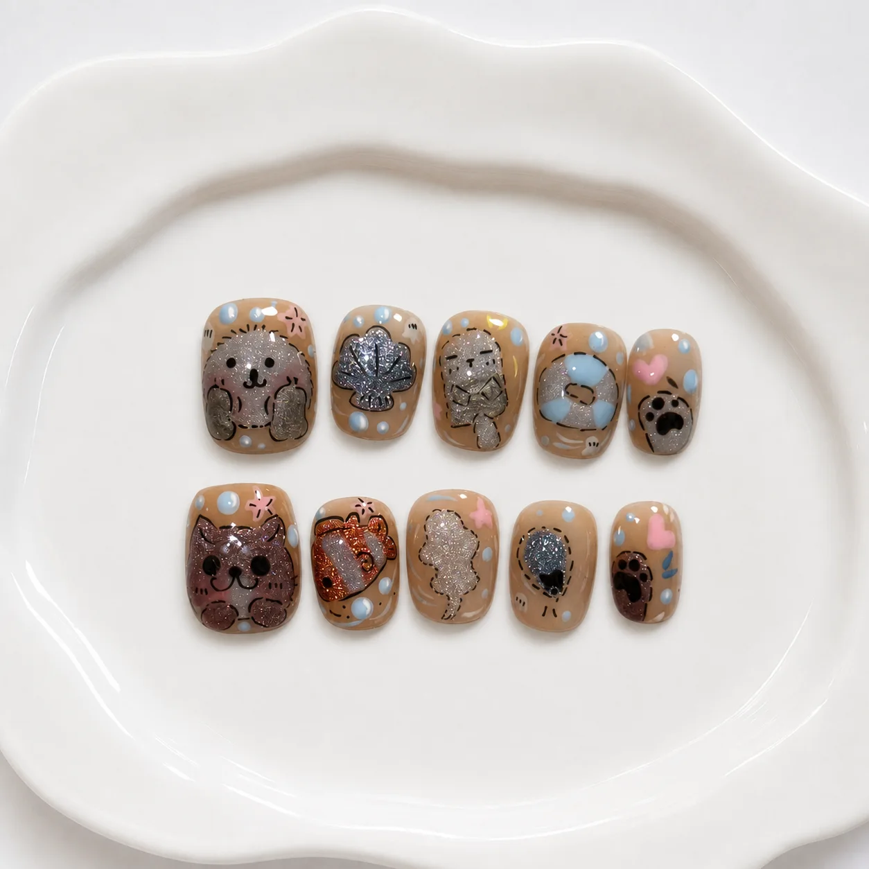 Toofufu Set 331 handmade press-on nail set