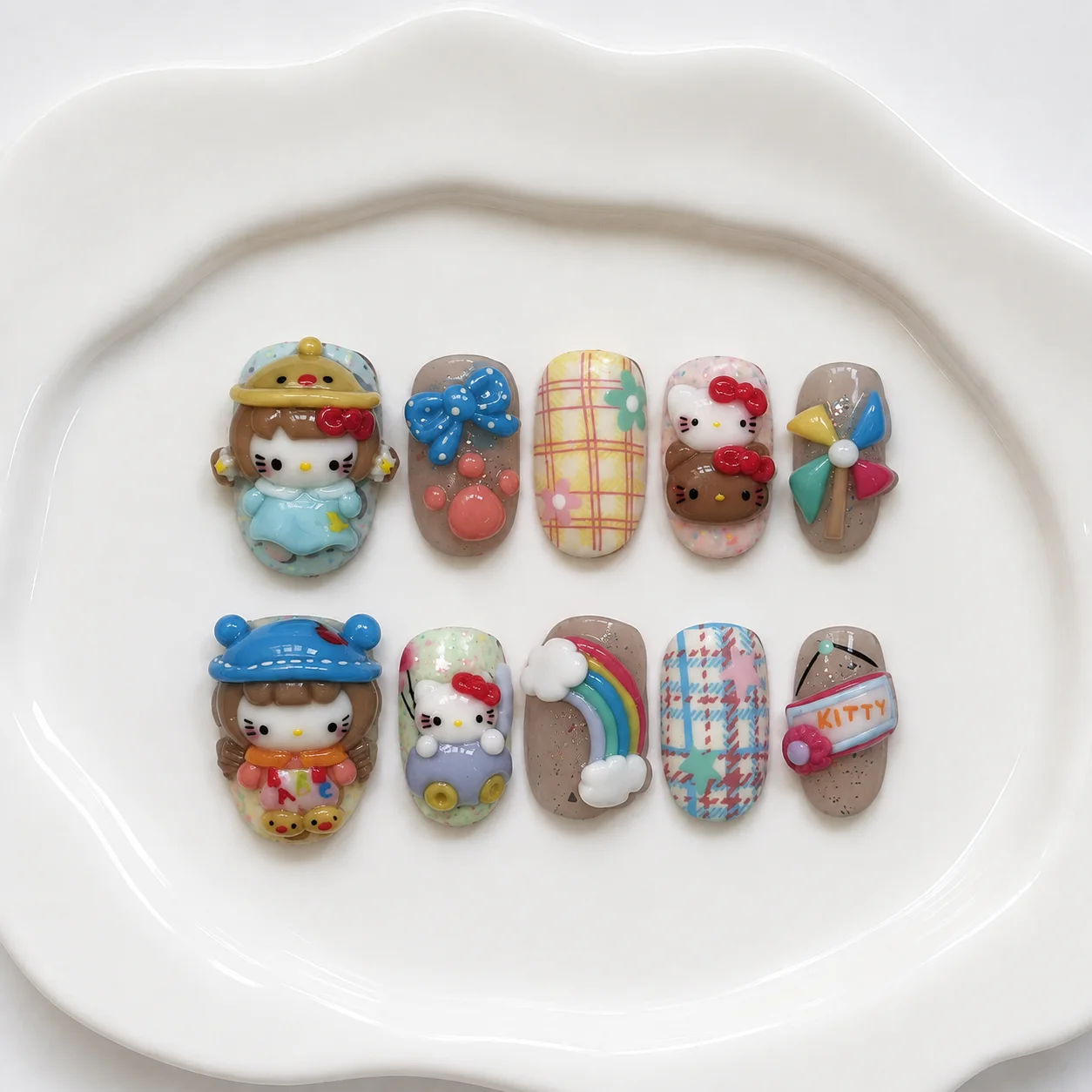 Toofufu Set 344 handmade press-on nail set