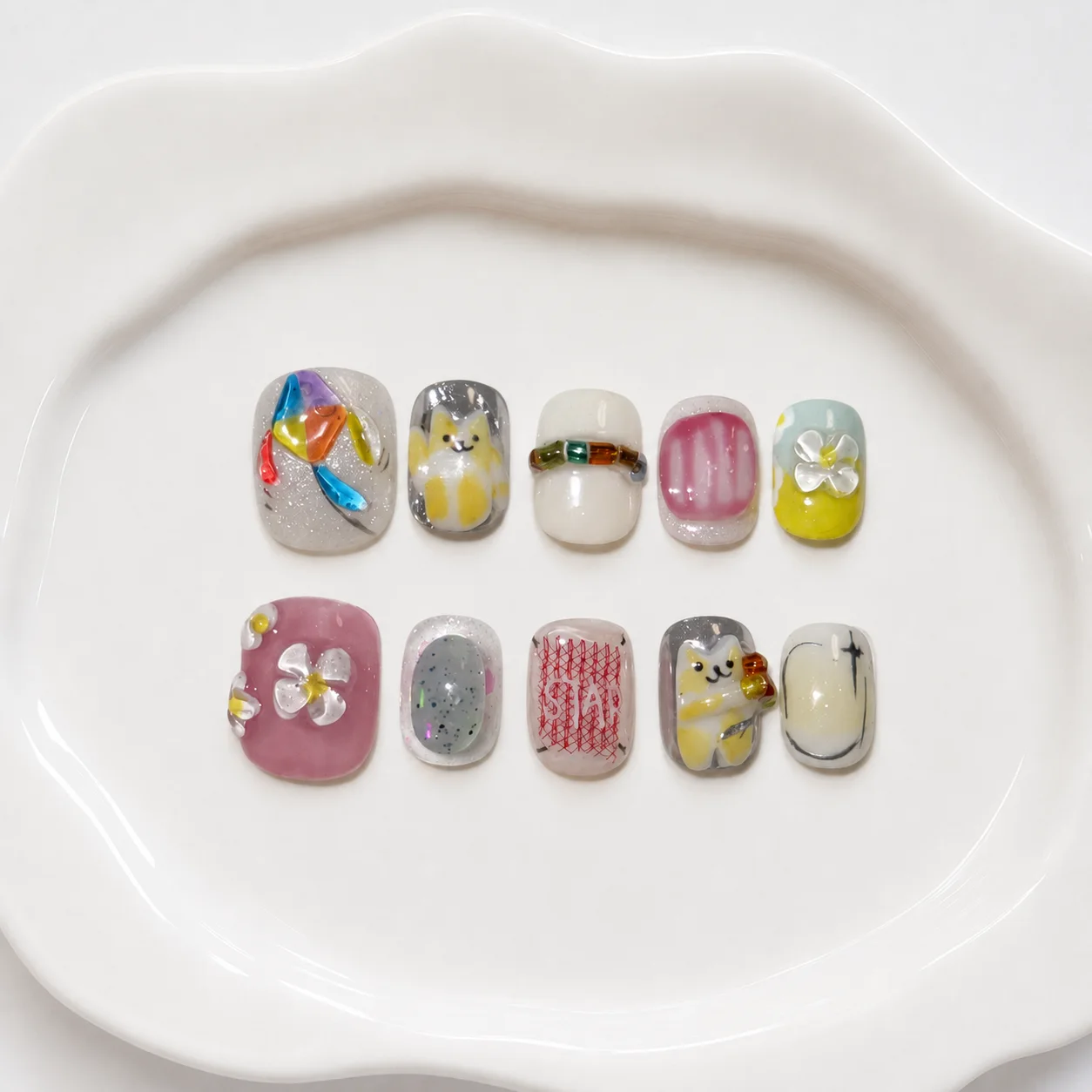 Toofufu Set 351 handmade press-on nail set