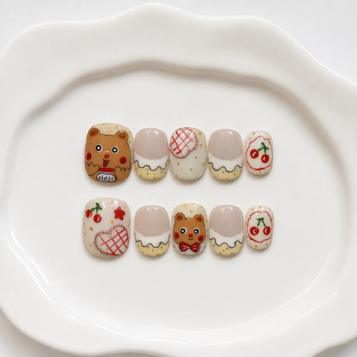 Toofufu Set 345 handmade press-on nail set
