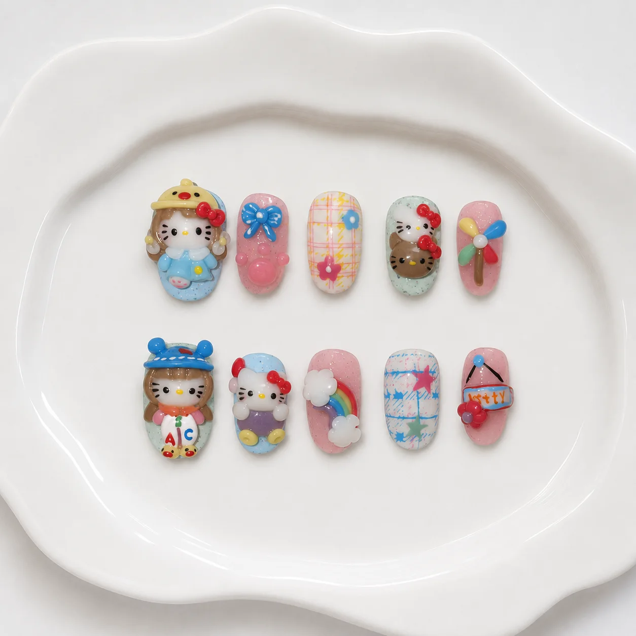Toofufu Set 334 handmade press-on nail set