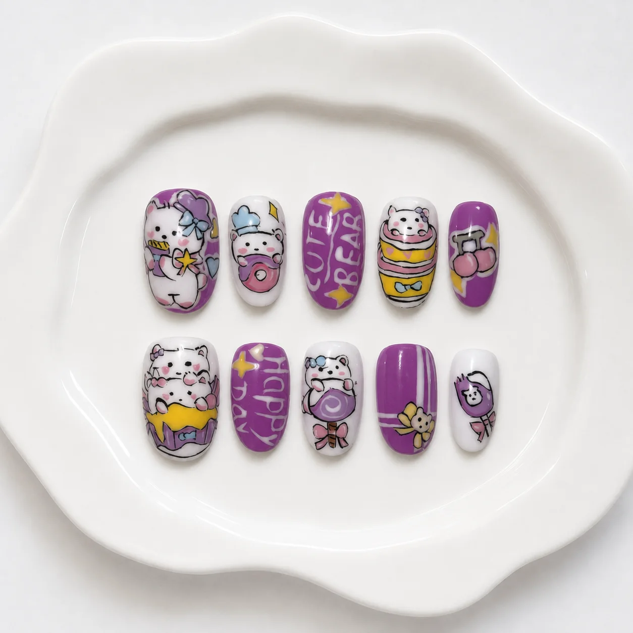 Toofufu Set 337 handmade press-on nail set