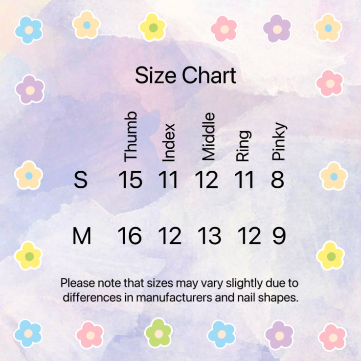 Toofufu nail size chart